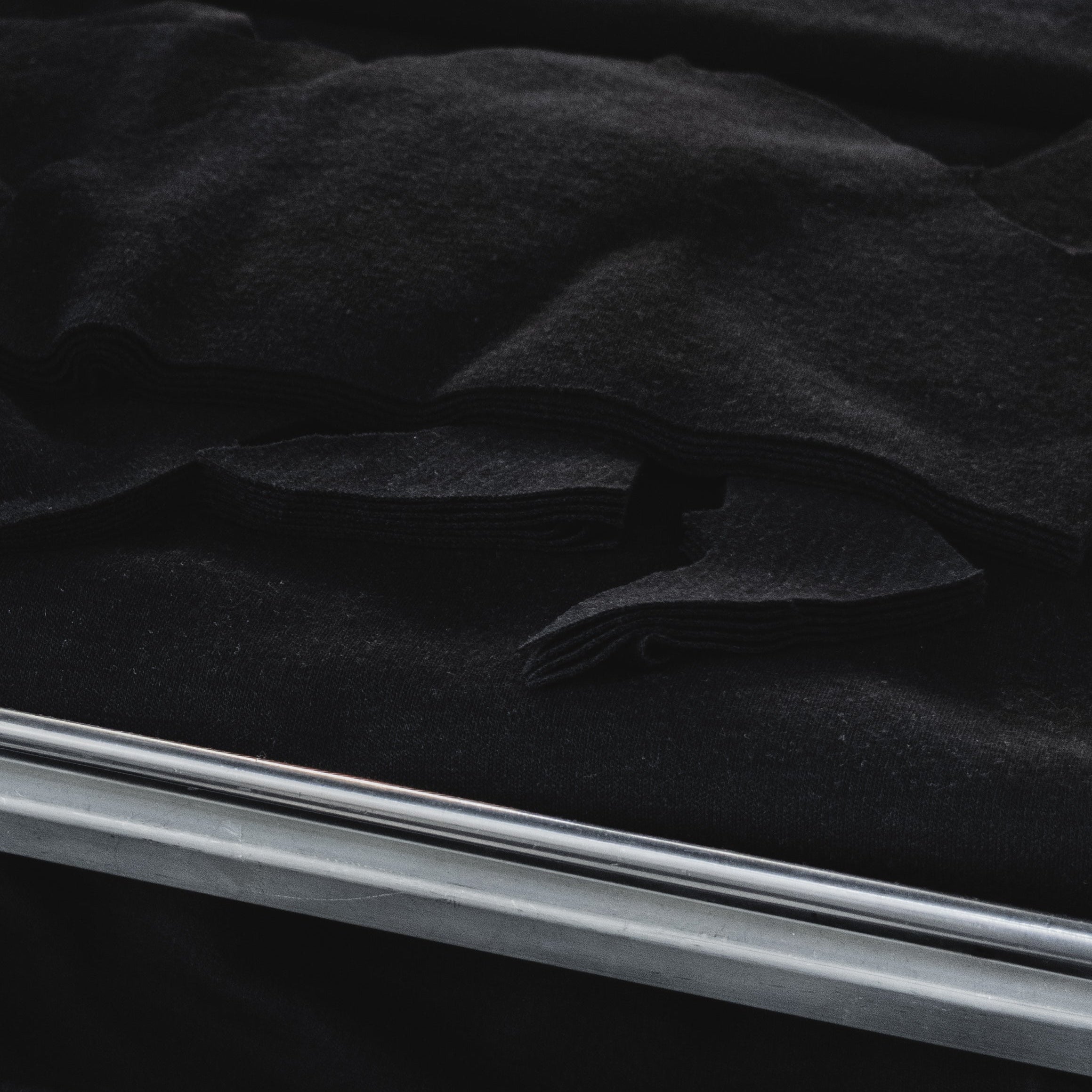 Black Fabric on a Stainless Steel tray