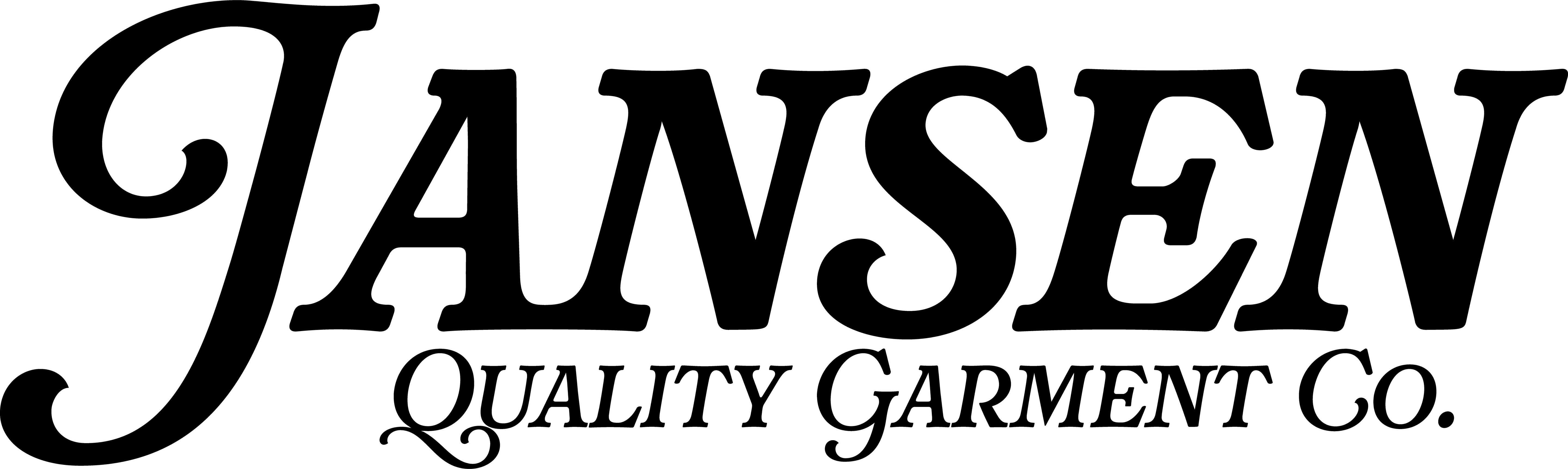 Logo of Jansen Quality Garment Co. with black text on a transparent background